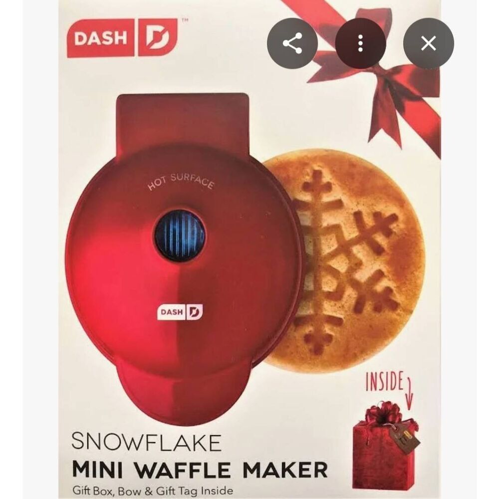 NEW IN BOX DASH MINI SNOWFLAKE WAFFLE MAKER